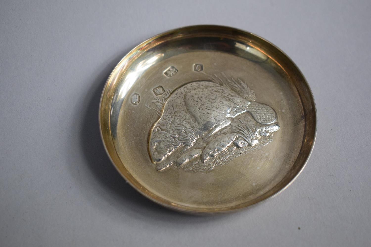 A Cased Silver Pin Dish "The Beaver Dish", Sheffield 1977 - Image 3 of 3