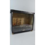 A 19th Century Folk Art Ship Diorama in a Glazed Painted Wooden Case, Entitled 'Cimba', 14cm x