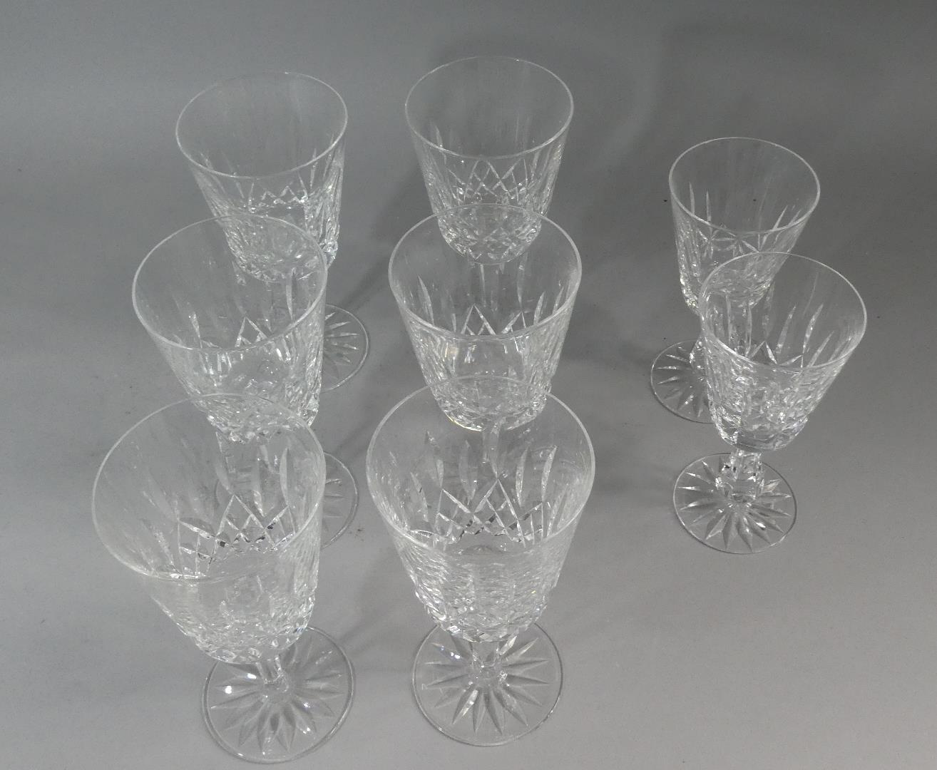 A Set of Six Cut Glass Wines and Two Similar Examples - Image 5 of 6