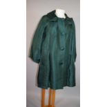 An Emerald Green Designer Silk Duster/Coat by Yuki