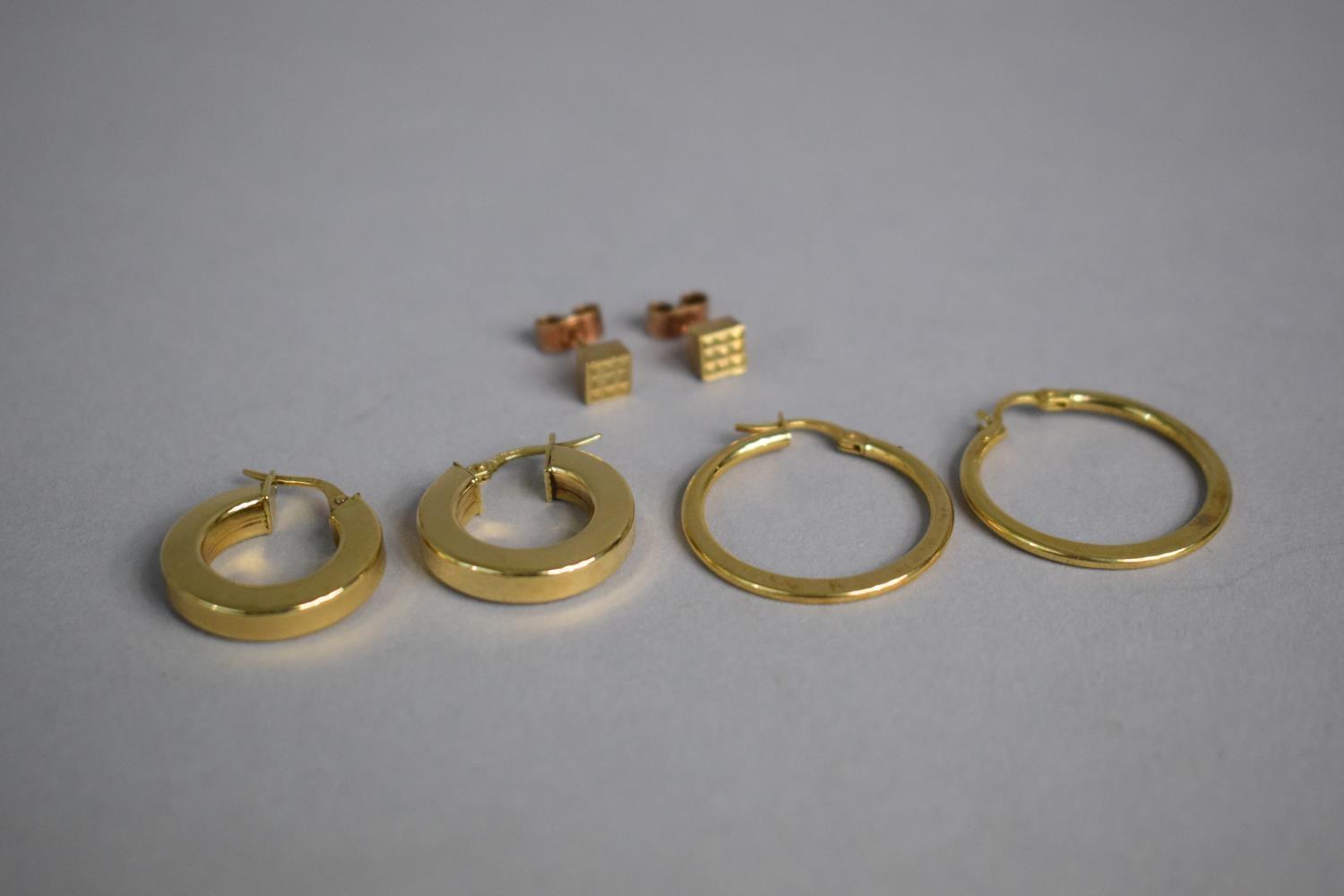 A Collection of 9ct Gold Earrings 4.6gms Total Weight.