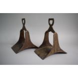 A Pair of 19th Century Persian Iron Stirrups with Gold Decoration (Rubbed)