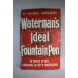 A Vintage Enamel Sign for Waterman's Ideal Fountain Pen - Its Keynote - Simplicity. 50.5cm x 75.5cm