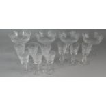A Collection of Cut Glass Drinking Glasses to Include Champagnes and Liqueurs etc to Include