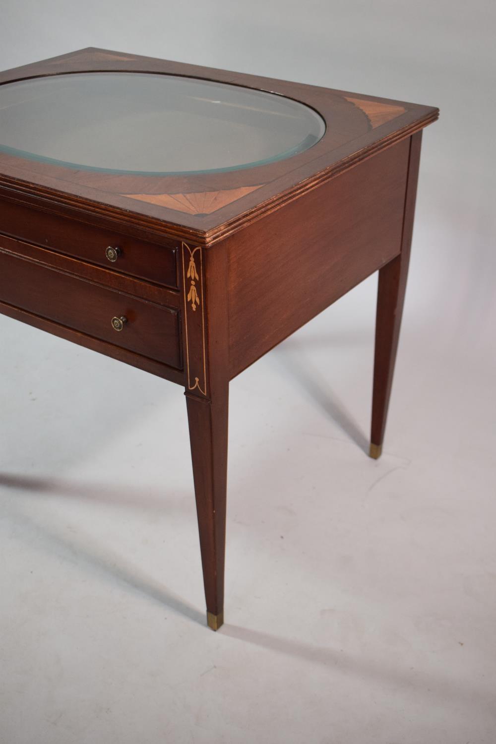 A Reproduction Display/ Bijouterie Table by Palmer Home Connection. Having Two Long Drawers, The Top - Image 3 of 6