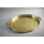 A Victorian Silver Plated Oval Two Handled Gallery Tray with Presentation Inscription 18th July