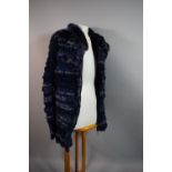 An Italian Tricot Mohair Mix Navy/Silver Coat