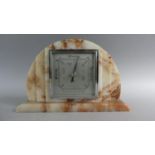 An Art Deco Marble Aneroid Barometer. 29cms Wide