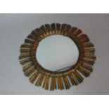 A Reproduction Gilt Wood Starburst Mirror, 62cm Diameter