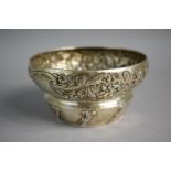 A Silver Sugar Bowl with Art Nouveau Repousse Decoration 11.5cm Diameter. London 1903