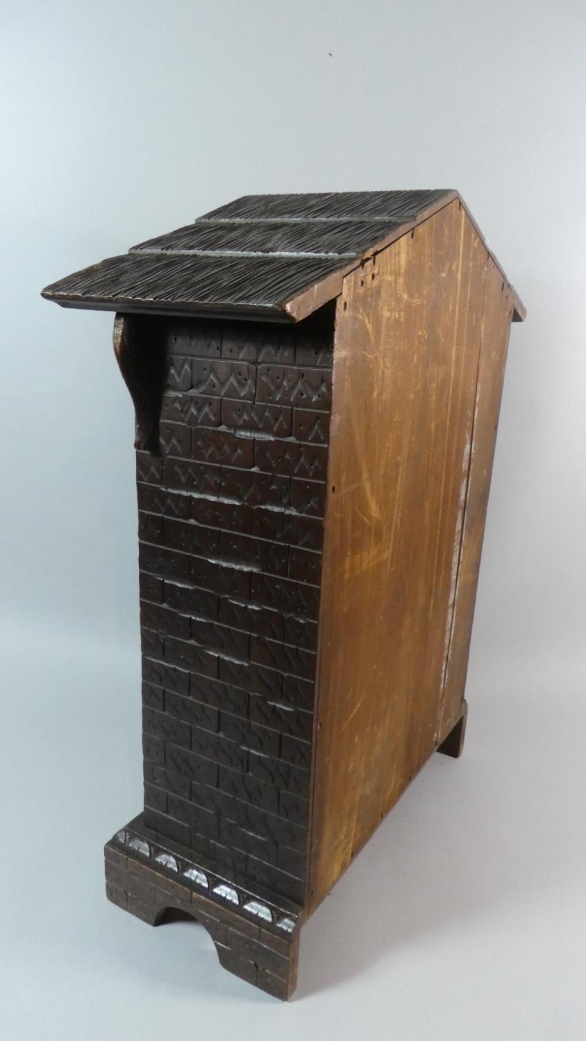 A 19th Century Black Forest Carved Linden Wood Table Cabinet. 40cm x 19cm x 59cm High - Image 6 of 6