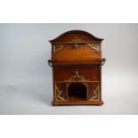 A French Ormolu Mounted Mahogany Stationery Cabinet with Side Carrying Handles. Hinged Pull Front to