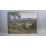 A Large Framed Watercolour Depicting Cattle Grazing in Summer Woodland with Rabbits. Signed W.
