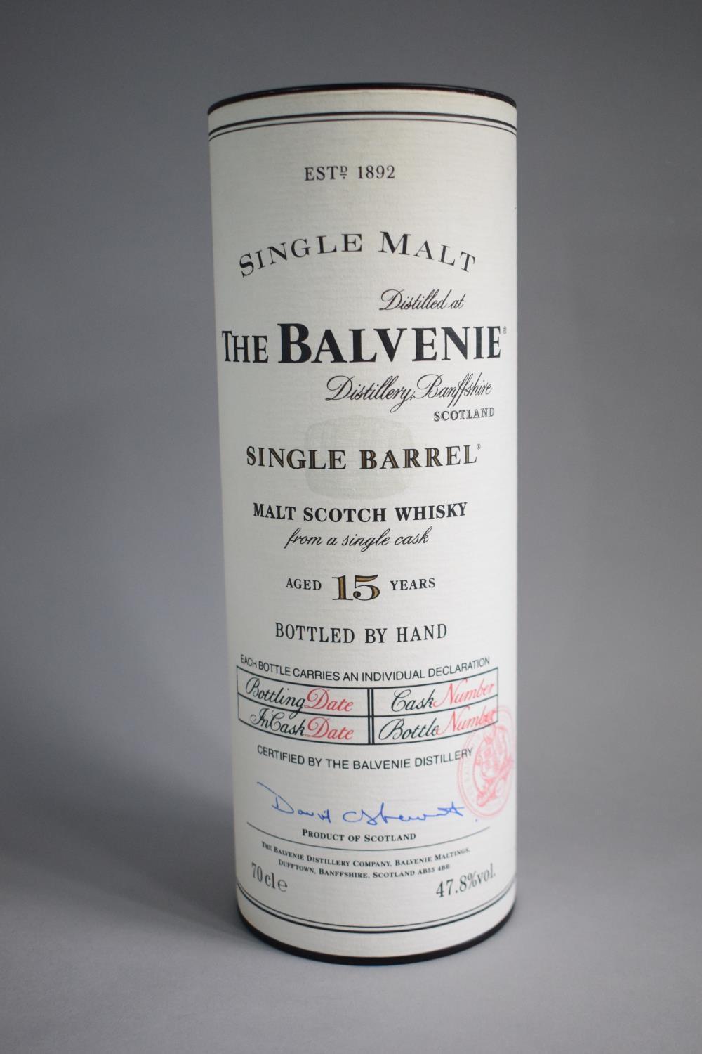 A Single Bottle of Malt Whisky - "The Balvenie" Aged 15 Years. Bottled by Hand 30.08.2004 (In Cask - Image 5 of 7