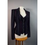 A Vivienne Westwood Ladies Red Label Striped Navy Blazer, Size 44