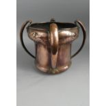 A William Soutter and Sons Arts and Crafts/Art Nouveau Hand Beaten Copper Planter with Four Stylised
