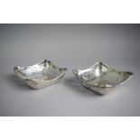 A Pair of Square Silver Pin Dishes with Pierced Sides, Birmingham 1918-1919