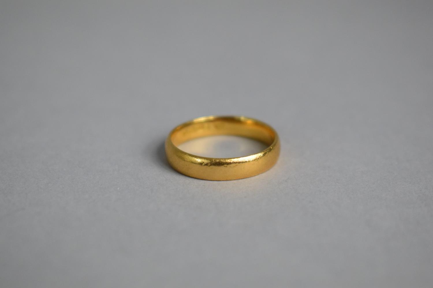 A 22ct Gold Wedding Band, 3.6gms, Size L.5