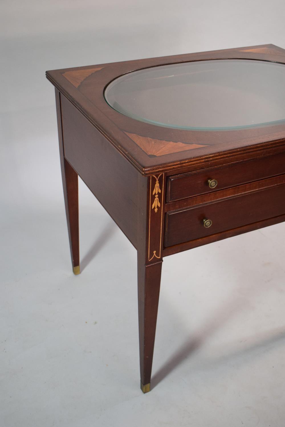 A Reproduction Display/ Bijouterie Table by Palmer Home Connection. Having Two Long Drawers, The Top - Image 4 of 6