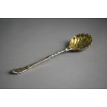 A Mid 19th Century Silver Spoon by Charles and George Fox with Pierced Shell Bowl, 15cm Long (