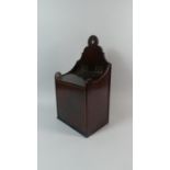 An 18th Century George III Mahogany Salt Box with Shaped Back Over Hinged Sloping Lid. 21cm x 15cm x