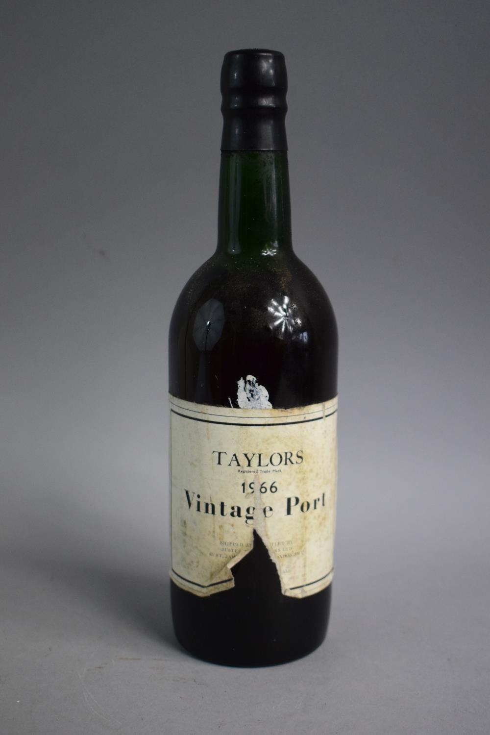 A Bottle of Taylors 1966 Vintage Port (Bottom of Neck)