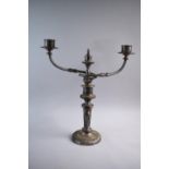 A 19th Century Sheffield Plated Two Branch Candelabra, 49cm High