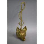 A Cast Brass Door Porter in the Form of Fox Mask, 40cm High