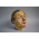 A 19th Century Carved Wooden Bust of a Maiden with Traces of Original Paint. Probably Italian. 21cms