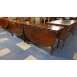 A Pair of 19th Century Mahogany Drop Leaf D End Tables. Each 116.5cms Wide