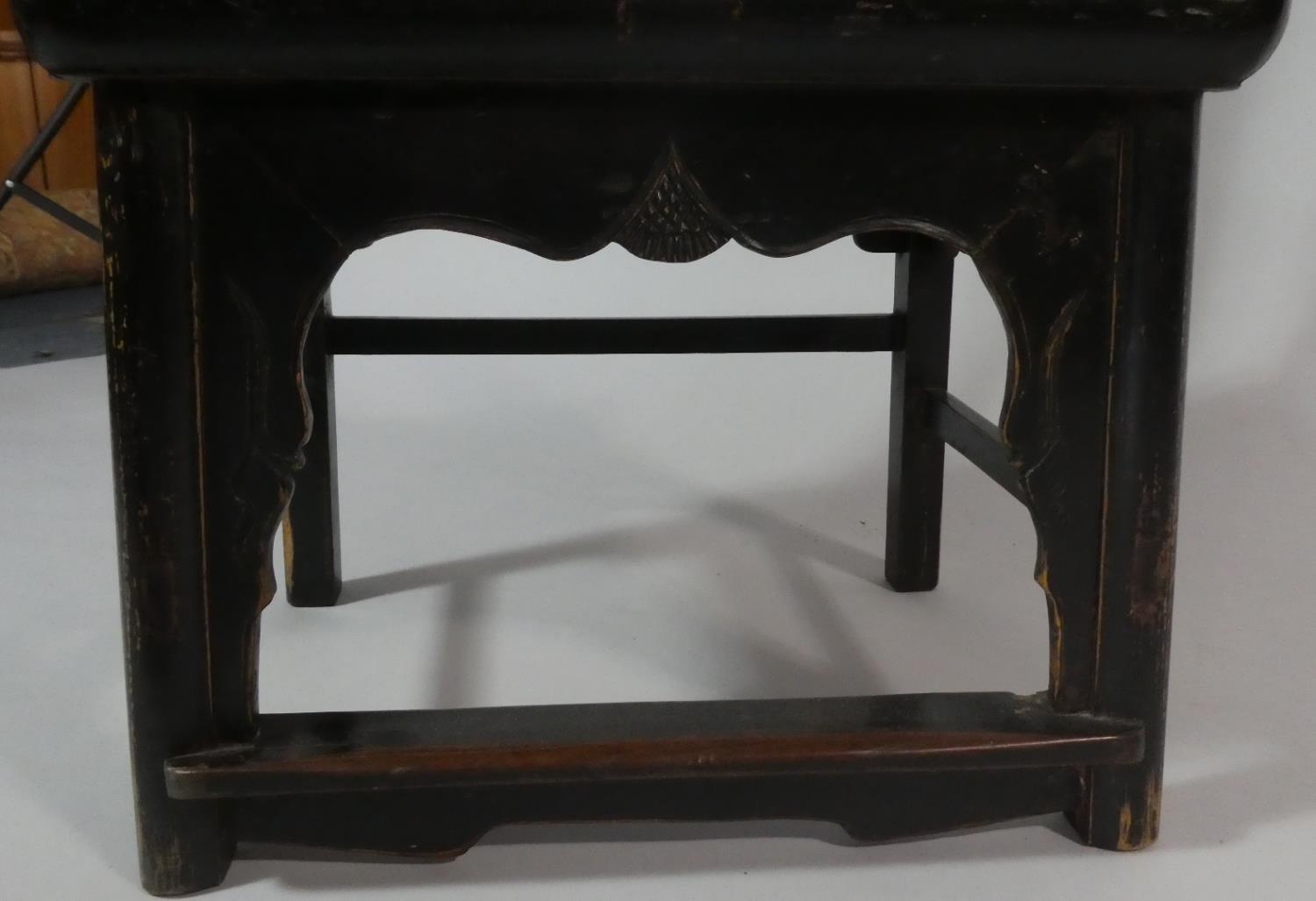 A Pair of 19th Century Ebonised Chinese Scholar's Chairs of Ming Design. - Image 3 of 5