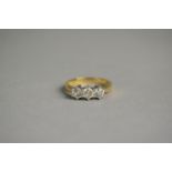 A 9ct Gold Diamond Trilogy Ring, Each Diamond Approx .25 of a Carat on Visual Inspection. Size L.5