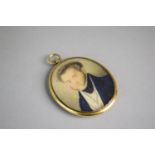 A 19th Century Gold Framed Mourning Pendant with Braided Hair Verso. 6cms High