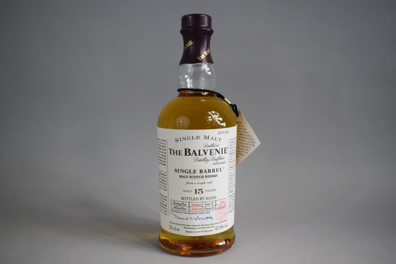 A Single Bottle of Malt Whisky - "The Balvenie" Aged 15 Years. Bottled by Hand 30.08.2004 (In Cask - Image 2 of 7