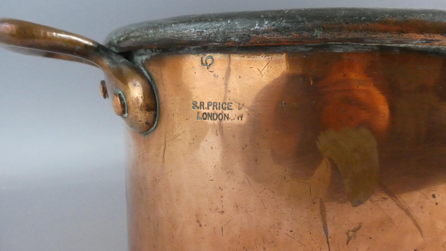 A Large and Heavy Victorian Copper Oval Two Handled Cooking Pan. 62cms Wide - Image 2 of 2