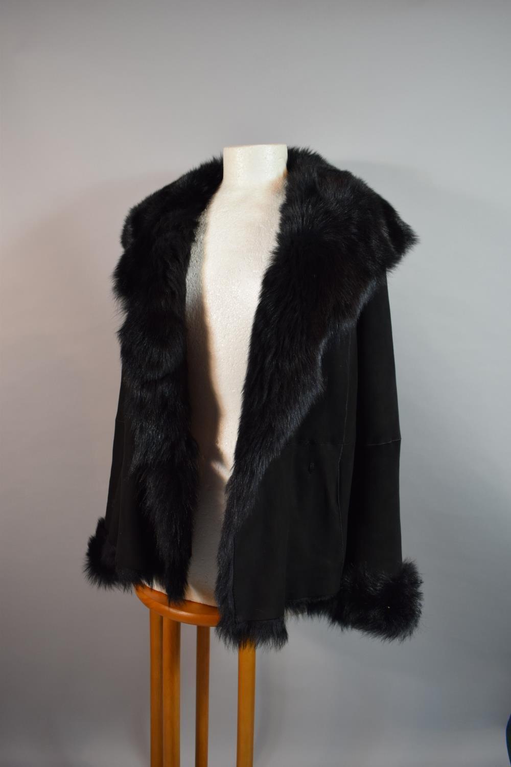 A Fur Lined Sheepskin Designer Jacket by Joseph, EU Size 38 - Image 2 of 3