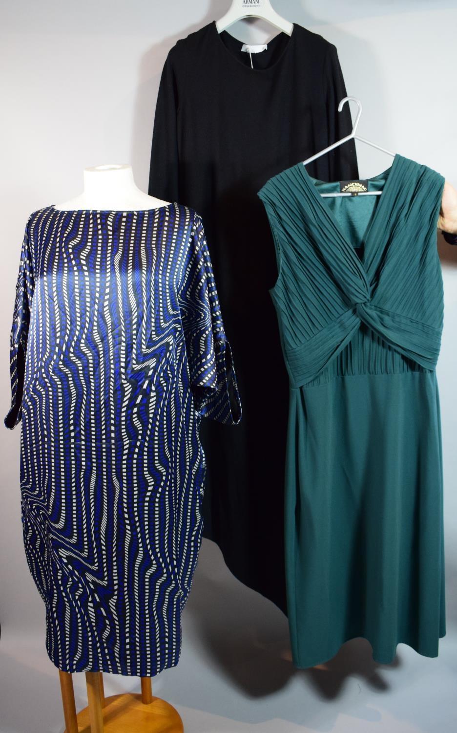 Three Designer Dresses by Nicole Farhi, Armani and Nancy Mac, Sizes 44, 2.