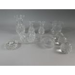 A Collection of Cut Glass to Include Paperweights, Jugs, Vases etc