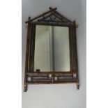 A 19th Century Bamboo Framed Wall Mirror. 48cm x 72cm