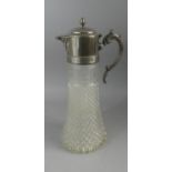 A Large Silver Plated and Glass Claret Jug, 36cm High