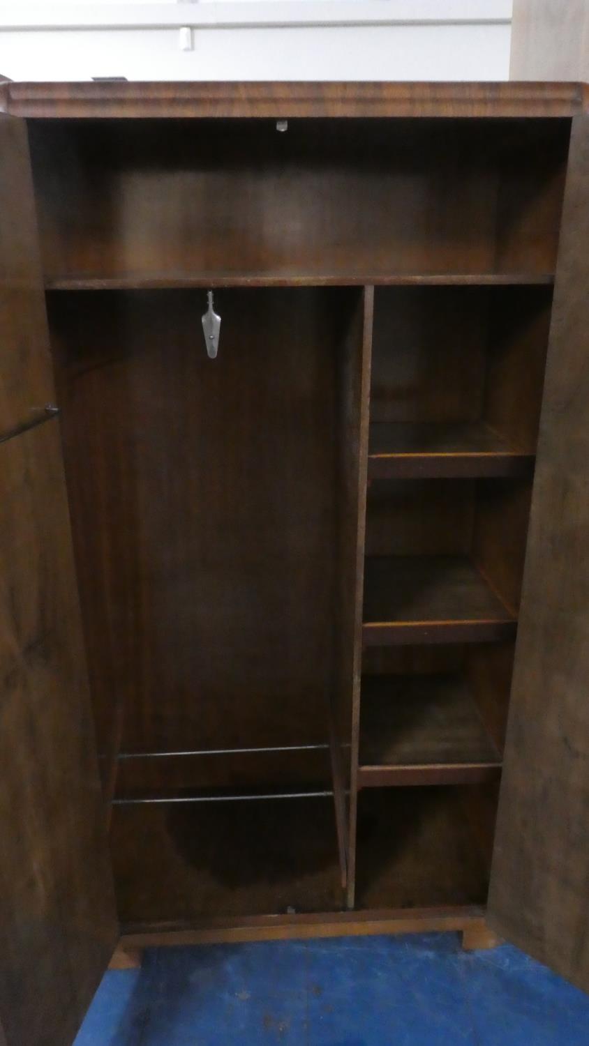 An Art Deco Two Piece Bedroom Suite comprising Burr Walnut Double Wardrobe and a Gents Fitted - Image 3 of 3