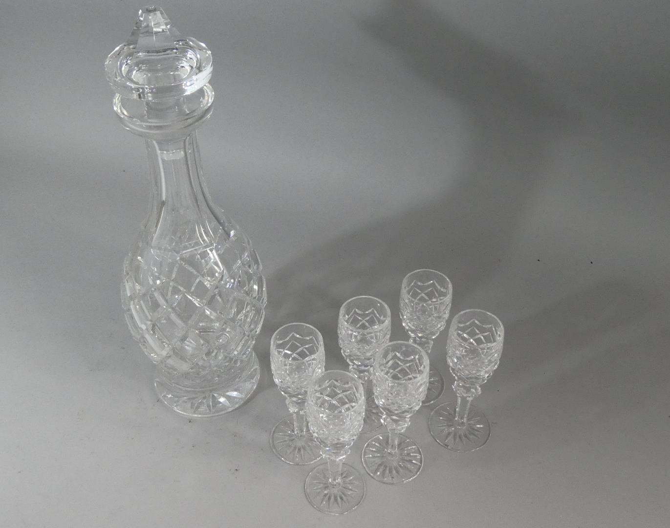 A Cut Glass Decanter Together with Six Liqueurs - Image 4 of 4