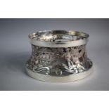 A Victorian Sheffield Plate Pierced Dish Ring with Figural, Animal and Bird Decoration. 20cm