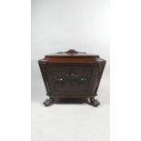 A Late Regency Mahogany Wine Cooler of Sarcophagus Form with Hinged Lid to Metal Lined Interior.