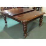A Mid Victorian Mahogany Extending Dining Table with One Extra Leaf, Formerly Wind Out but Mechanism