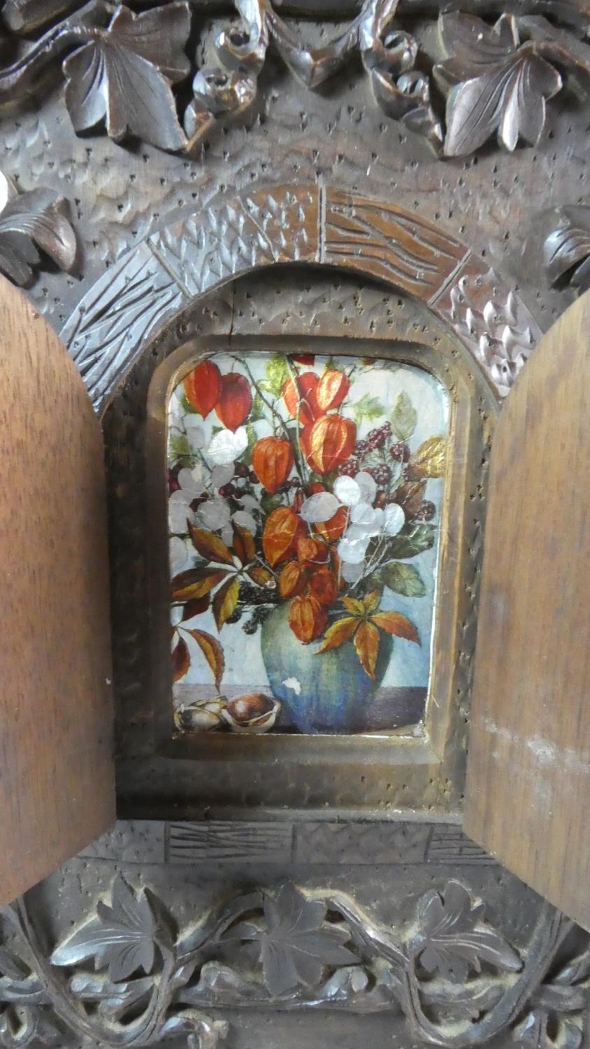 A 19th Century Black Forest Carved Linden Wood Table Cabinet. 40cm x 19cm x 59cm High - Image 3 of 6