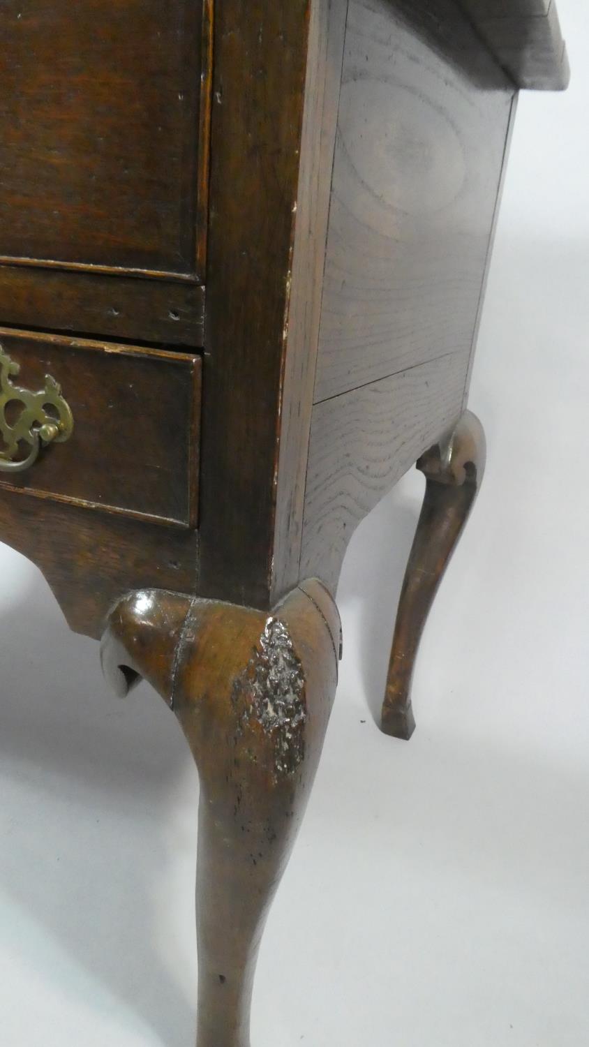 A George II Oak Lowboy on Cabriole Legs with Top Long Drawer Over Two Short Drawers, 106cm Wide - Image 3 of 3