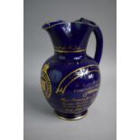 A Rare Coalport Blue and Gilt Election Jug for 1841 to Record the Return of the "Twelve Apostles"