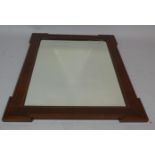 An Edwardian String Inlaid Mahogany Wall Mirror, 62 x 72.5cm