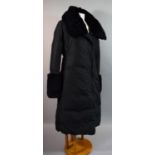 An Armani Quilted Duck-Down and Rabbit Fur Lined Full Length Duffle Coat Size 44 with Detachable